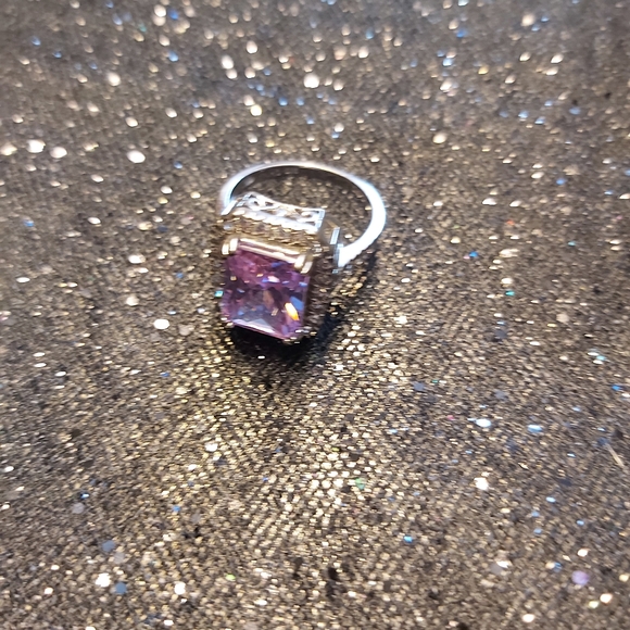 CZ and lavender cocktail ring - Picture 3 of 3